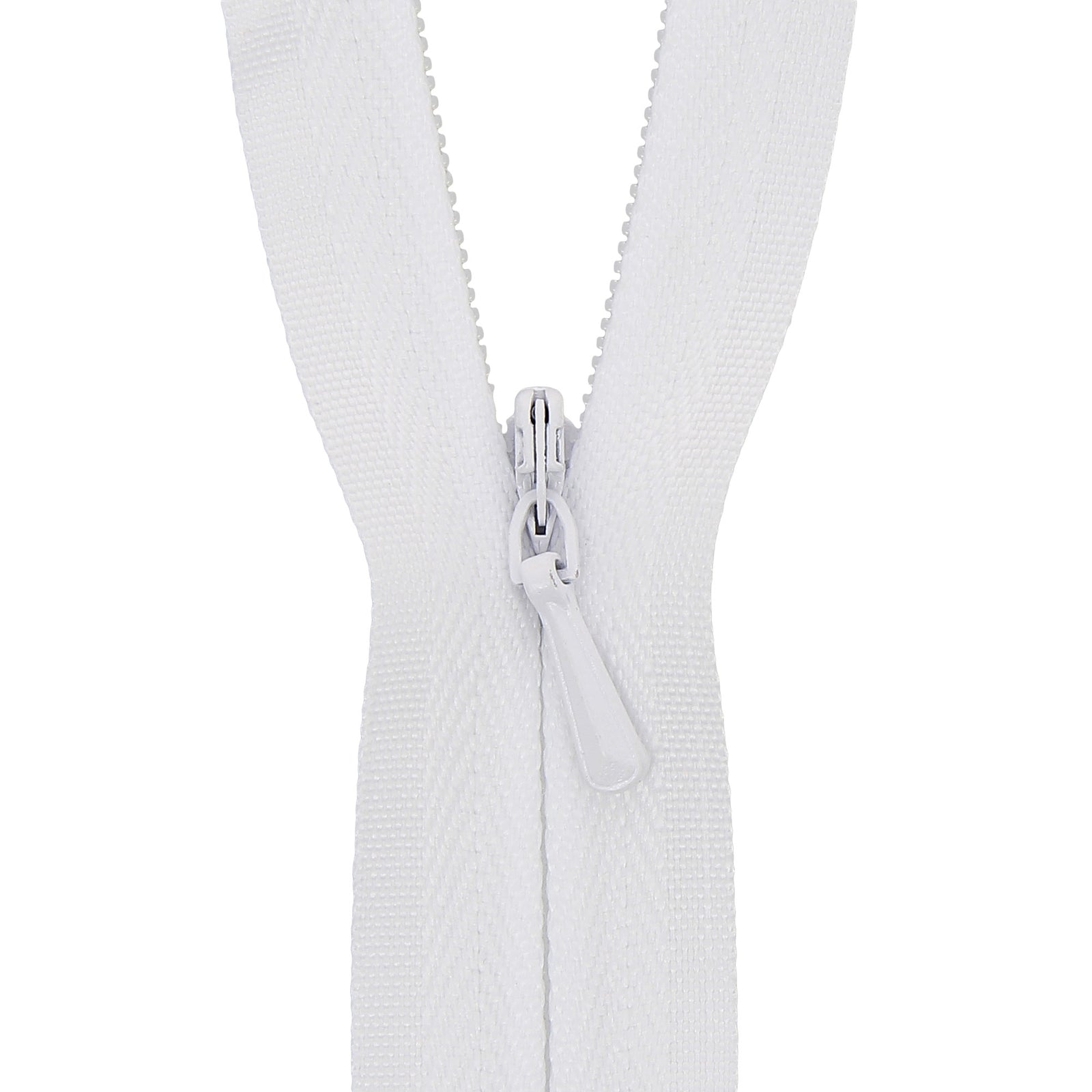 White Concealed Closed End Zip