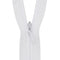 White Concealed Closed End Zip