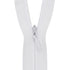White Concealed Closed End Zip