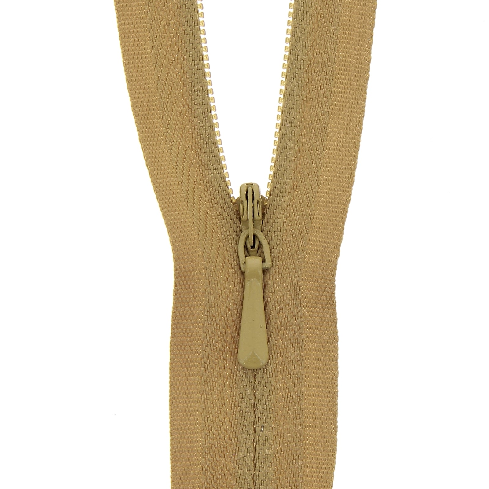 Gold Concealed Closed End Zip