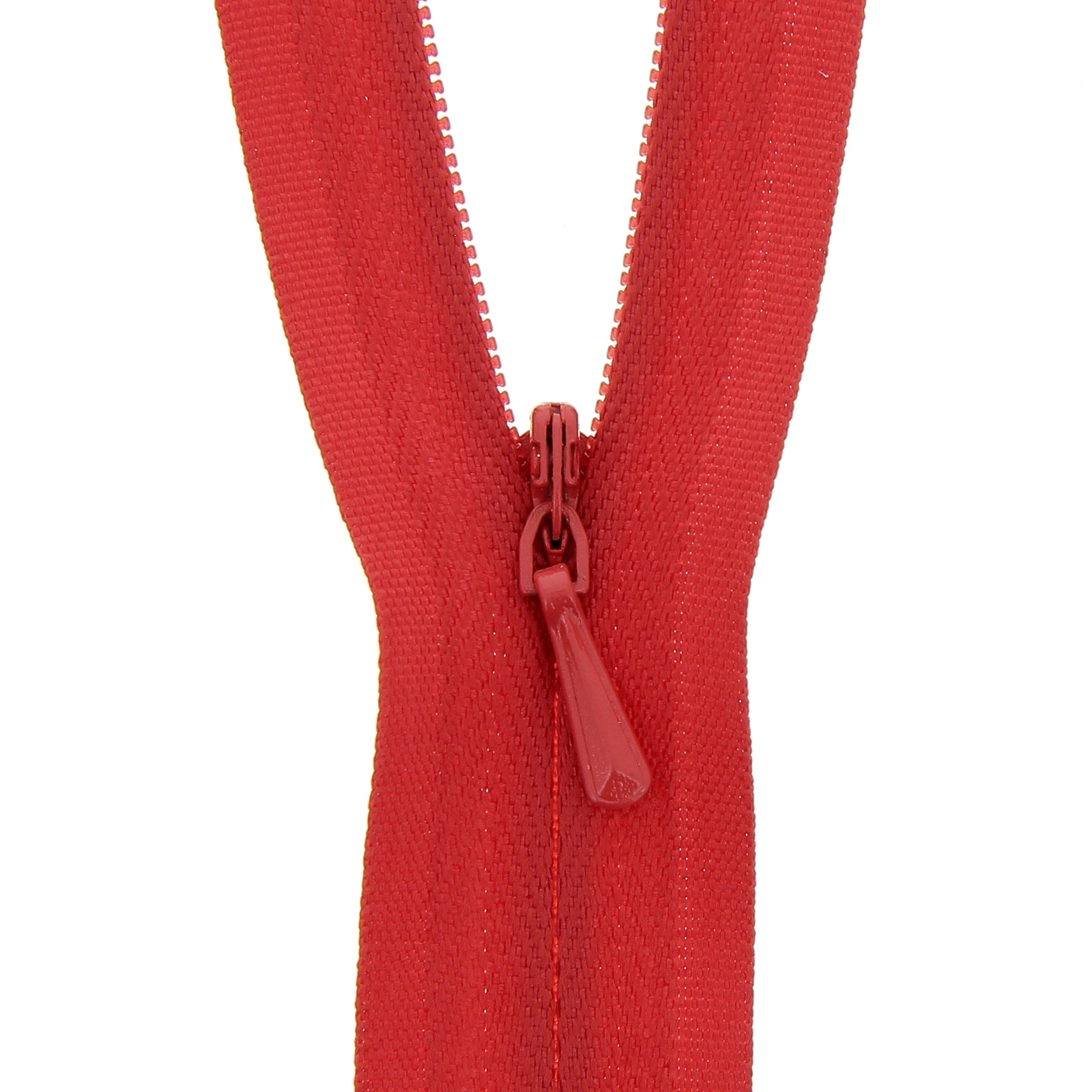 Red Concealed Closed End Zip
