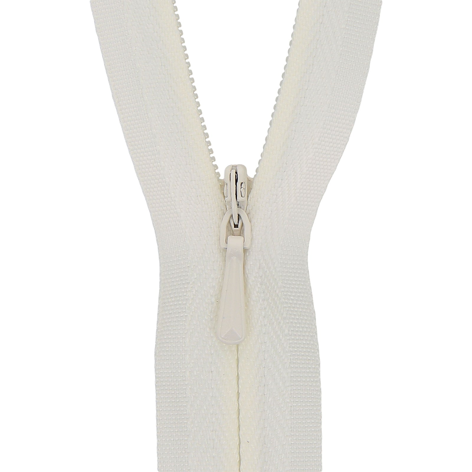 Cream Concealed Closed End Zip
