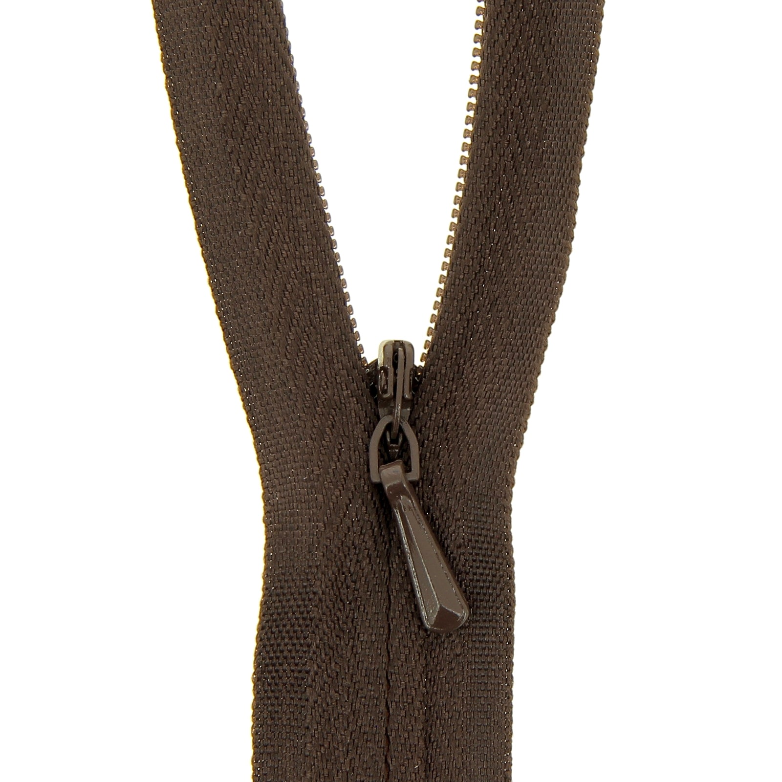 Dark Brown Concealed Closed End Zip