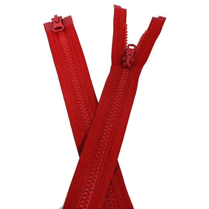 Red Two Way Open End Zip - Medium #5