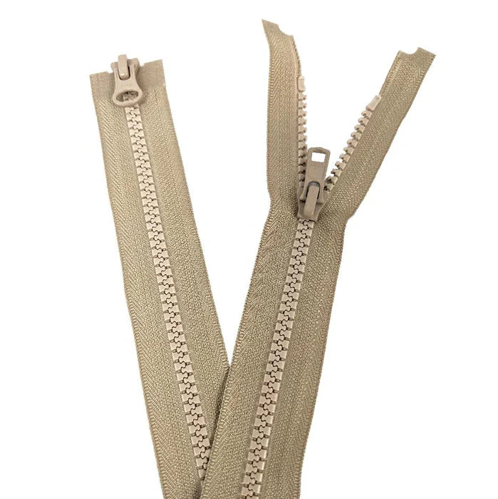 Beige Two Way Open End Zip - Medium #5