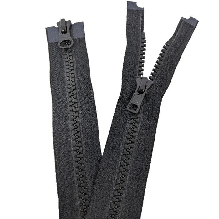 Black Two Way Open End Zip - Medium #5