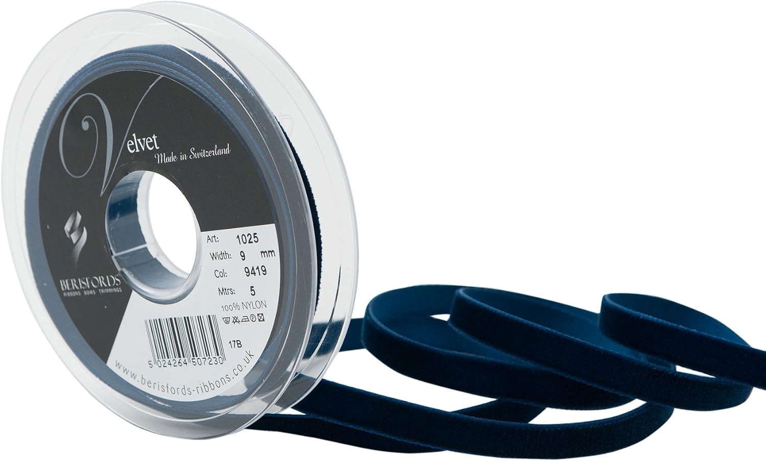 Velvet Ribbons - 5 Metres : Navy 9419