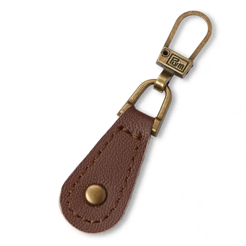 Zipper Puller Tan Leather