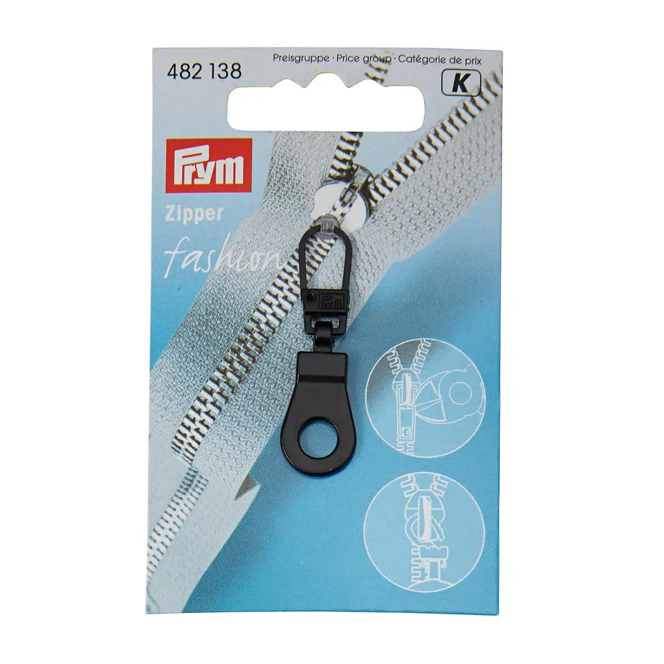 Zipper Puller Black Metal Eyelet
