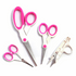 Cutting Set: Hemline Four Piece: Pink & White Scissors and Thread Snips
