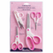 Cutting Set: Hemline Four Piece: Pink & White Scissors and Thread Snips