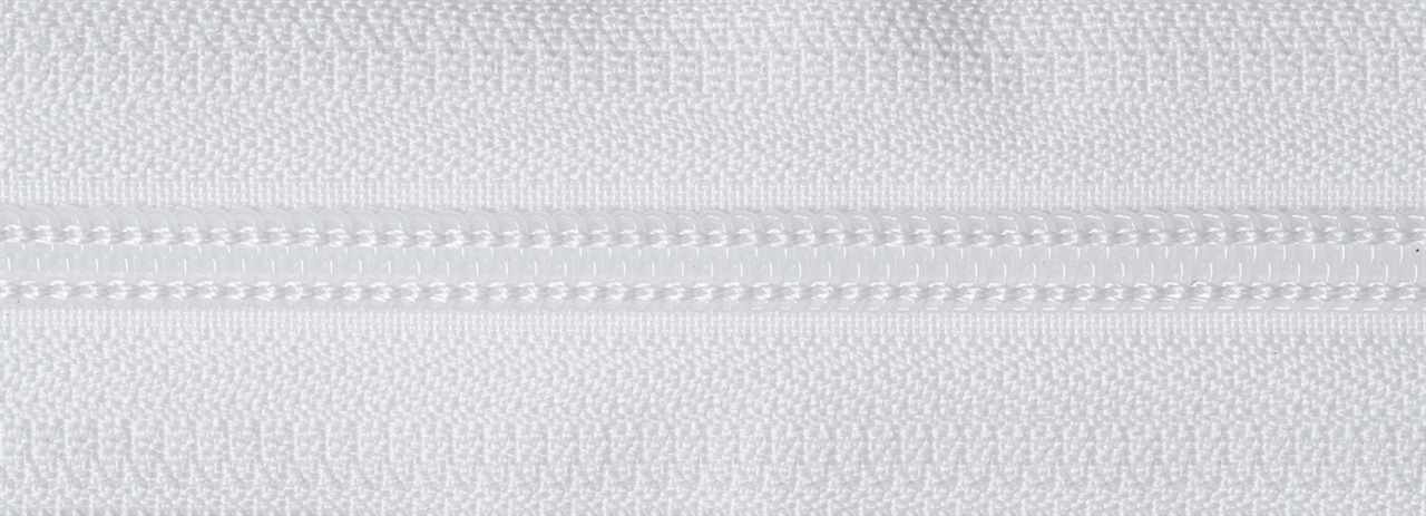 White (501) YKK Nylon Open End Zip