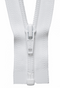 White (501) YKK Nylon Open End Zip