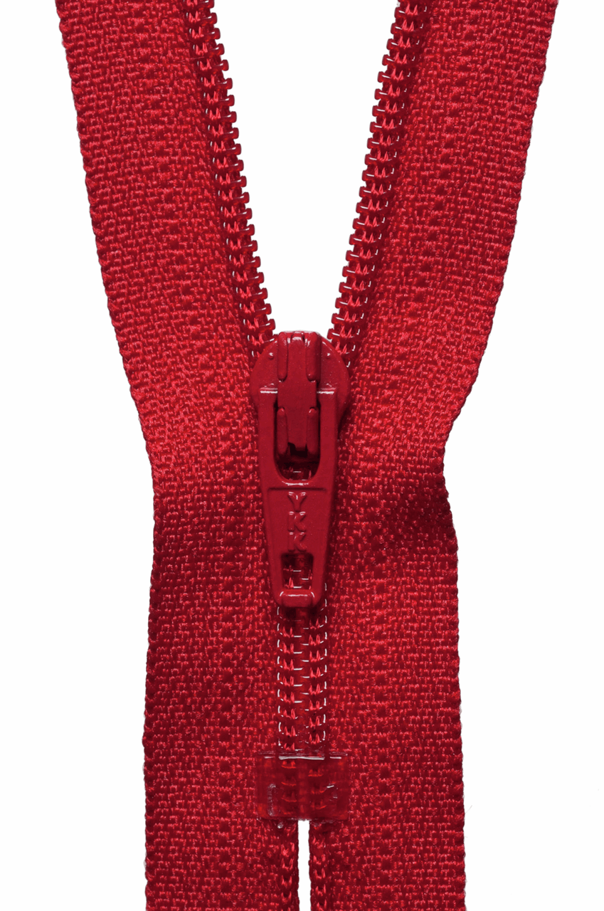 Red (519) YKK Nylon Closed Dress, Skirt and Trouser Zip