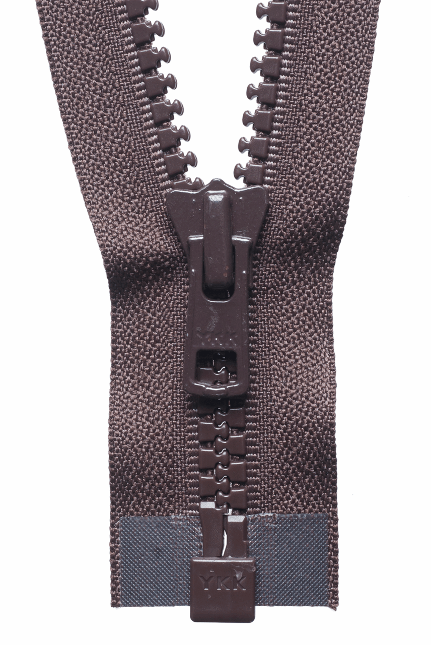 Brown (570) YKK Vislon Heavyweight Chunky Open End Zip